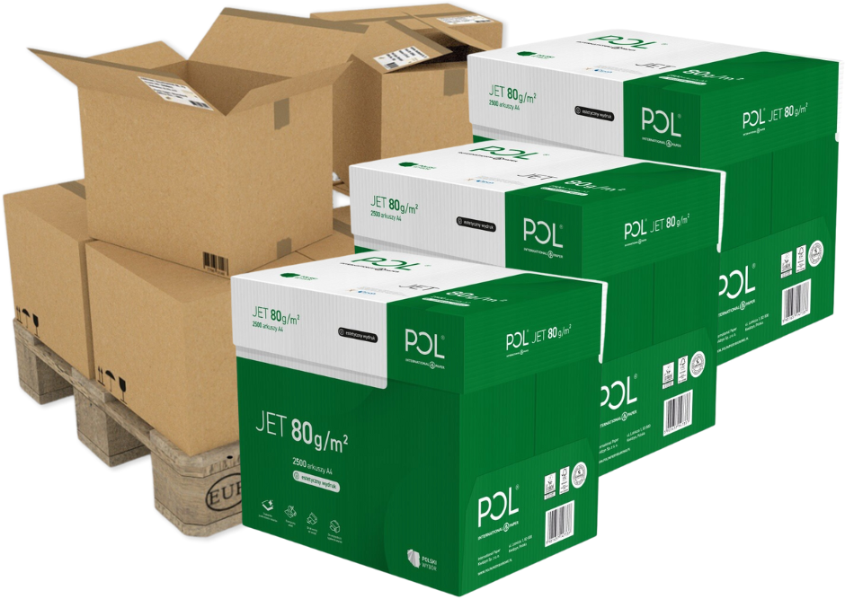 300x Papier ksero ekologiczny Poljet, A4, 80g/m2, 500 arkuszy, biały