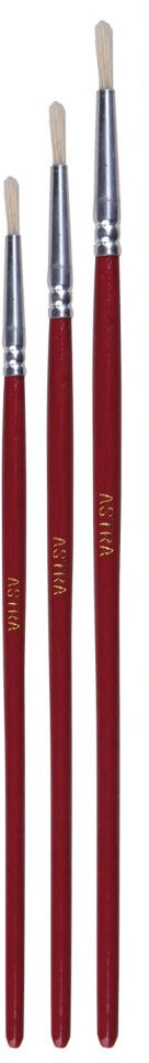 Zestaw: 3x Pędzel szkolny Astra, okrągły, nr 12, nr 1, nr 4