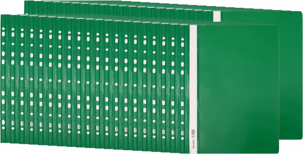 40x Skoroszyt plastikowy oczkowy Biurfol, twardy, A4, do 200 kartek, zielony