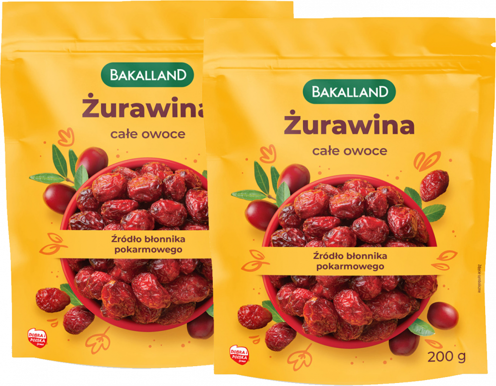 2x Żurawina całe owoce Bakalland, 200g