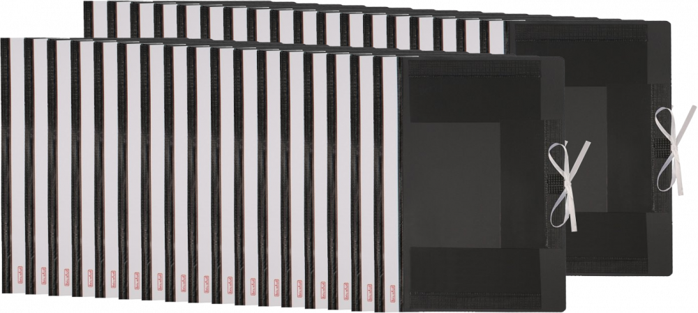 75x Teczka wiązana Biurfol, A4, plastikowa, czarny