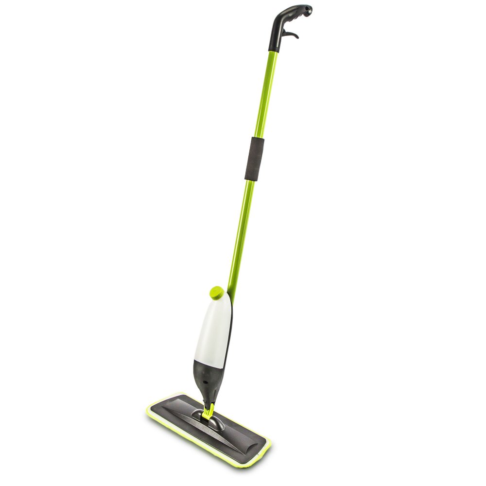 Mop płaski ze spryskiwaczem Azur (spray mop)- kij+uchwyt do mopa+mop+ dozownik ze spryskiwaczem, szaro-zielony