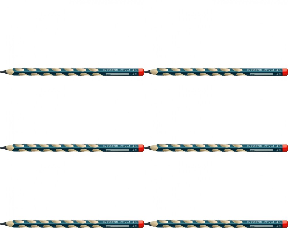 6x Ołówek Stabilo EASYgraph, HB, dla praworęcznych, morski