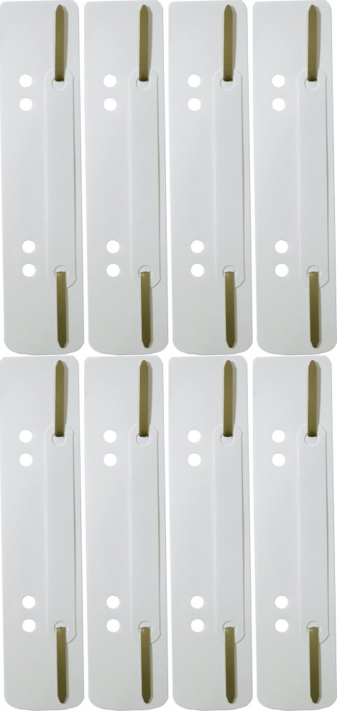 8x Wąsy skoroszytowe spinające dokumenty Durable, 25 sztuk, biały