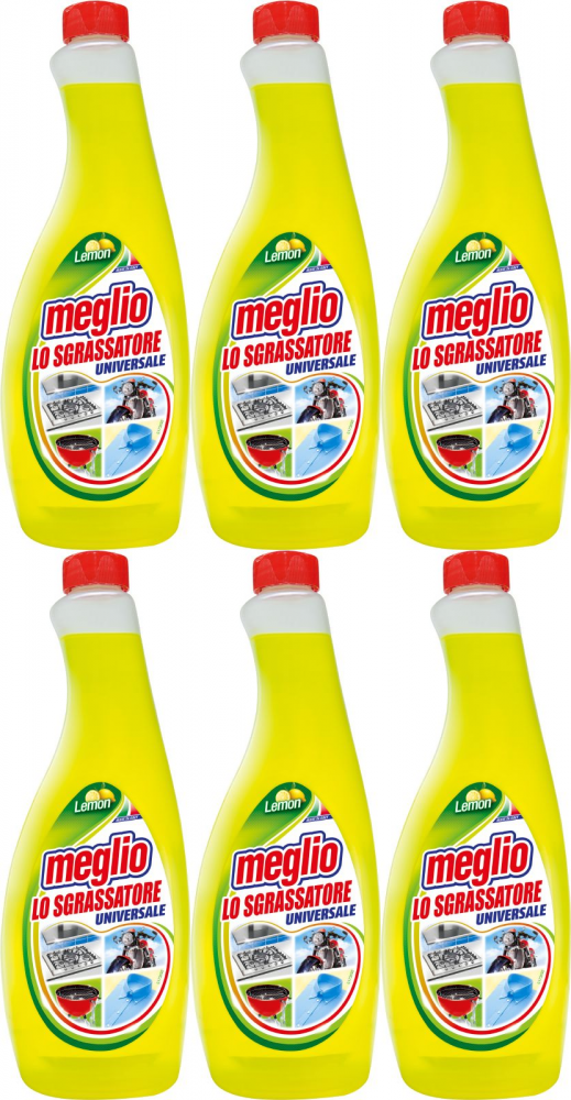 6x Płyn odtłuszczający Meglio, zapas, cytrynowy, 750ml