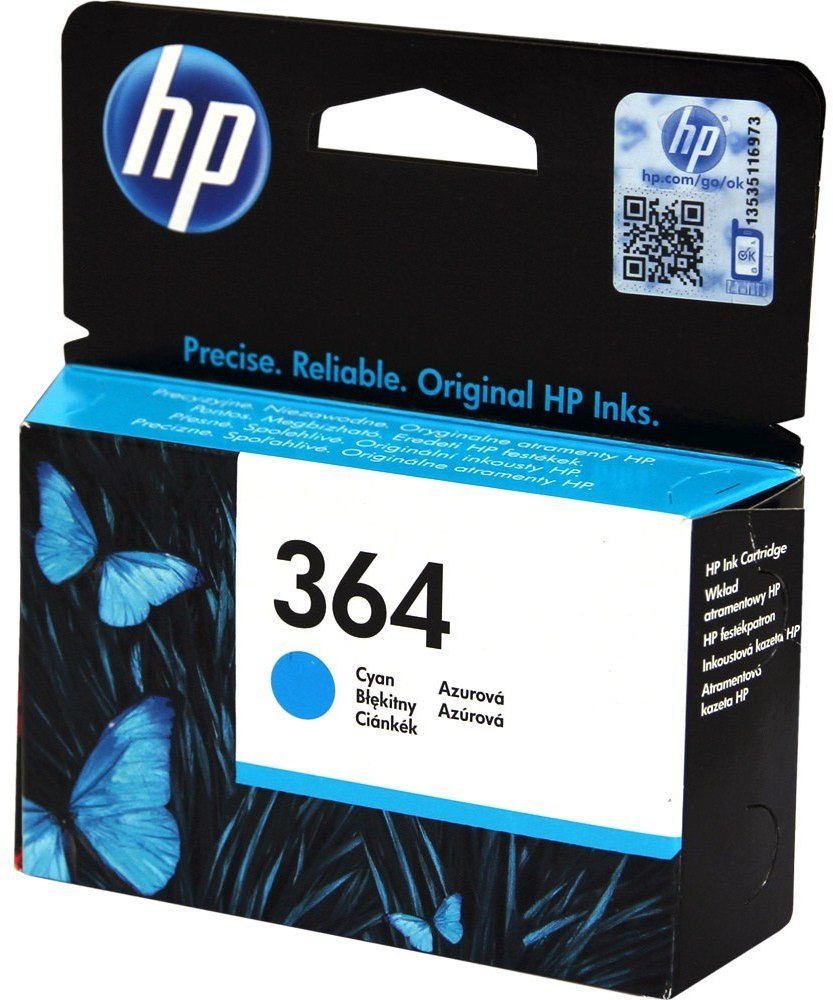Tusz HP 364 (CB318EE), 300 stron, cyan (błękitny)