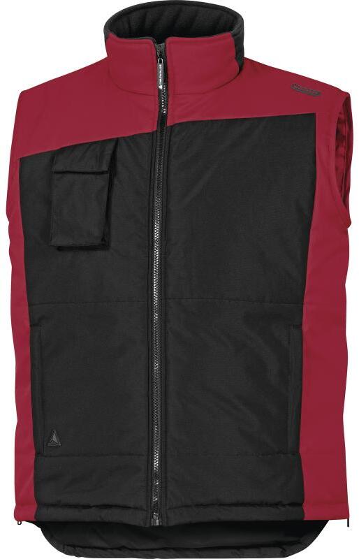 Bezrękawnik ocieplany Delta Plus FIDJI2, rozmiar S, czarno-czerwony