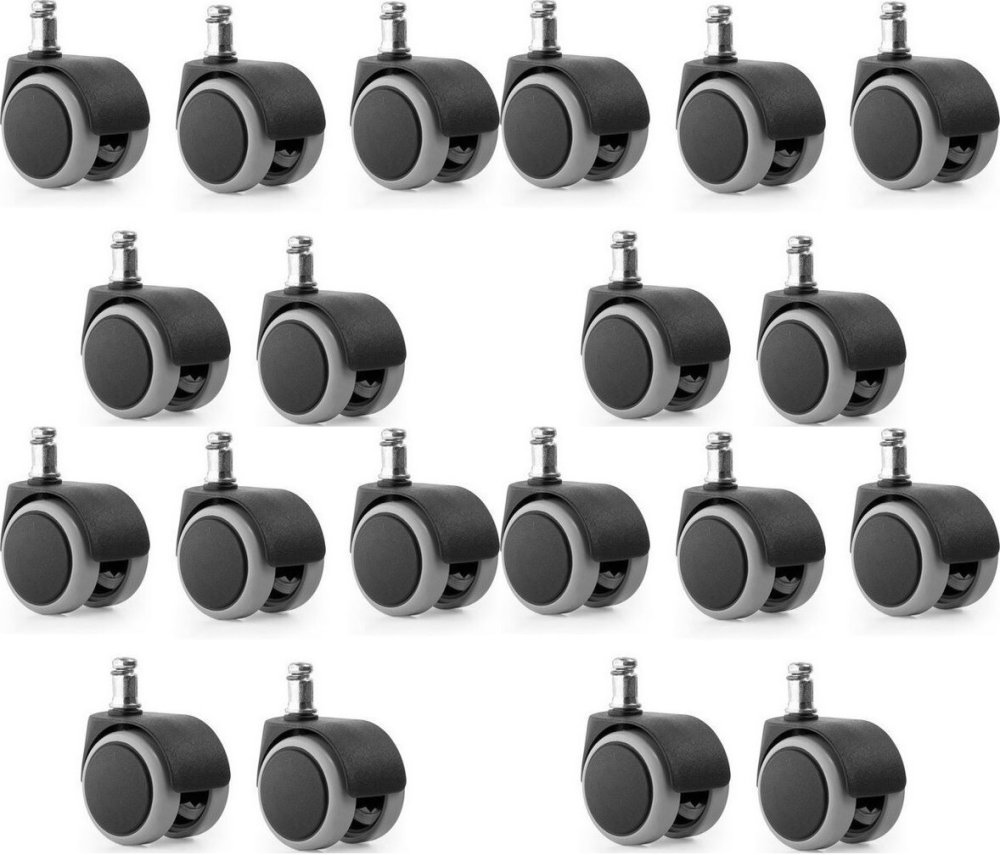 4x Kółka do krzeseł Nowy Styl, 11mm, do powierzchni twardych, 5 sztuk, szaro-czarny