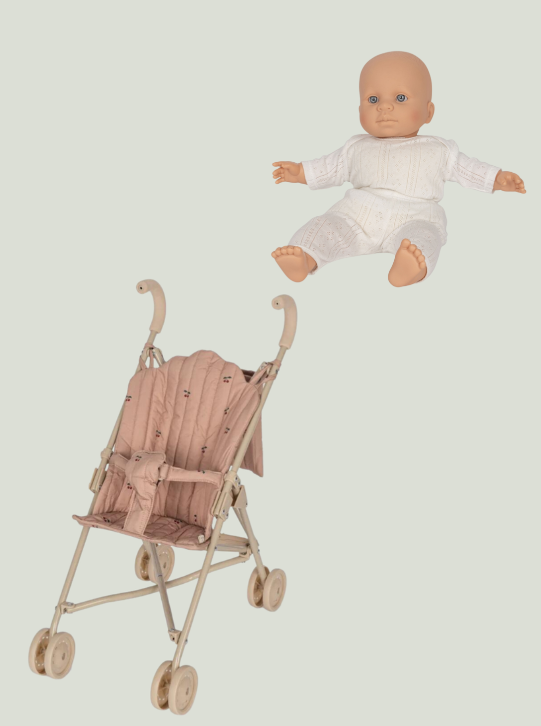 ZESTAW Wózek dla lalek CHERRY BLUSH i Lalka ALFIE THE DOLL Konges Sløjd