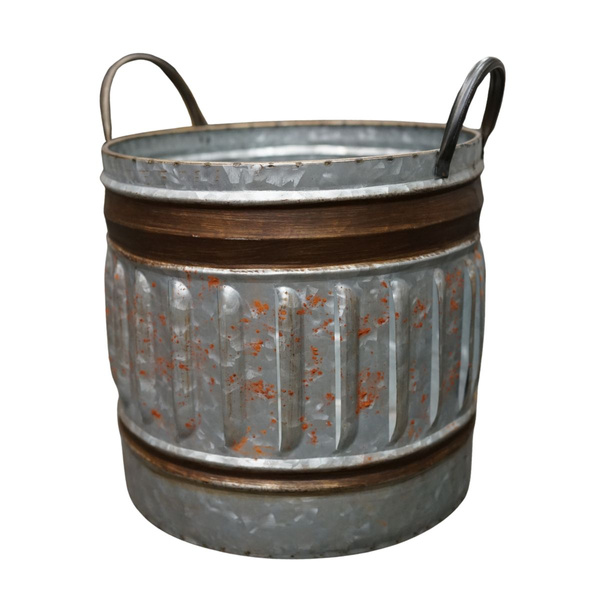 Osłonka metalowa srebrna plisowana z uszami 34x30x36cm