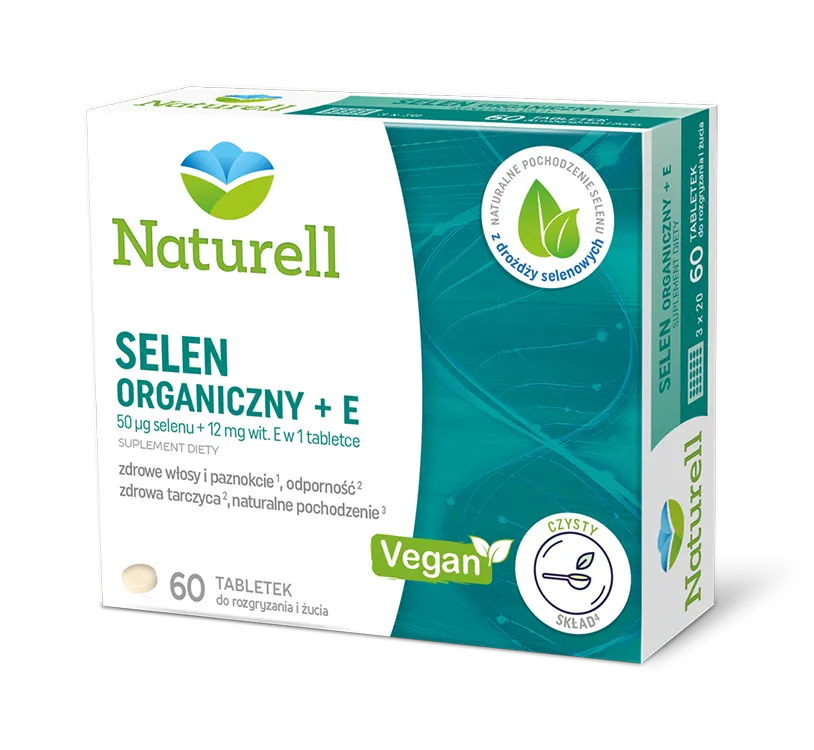 Naturell selen organiczny + e, 60 tabletek