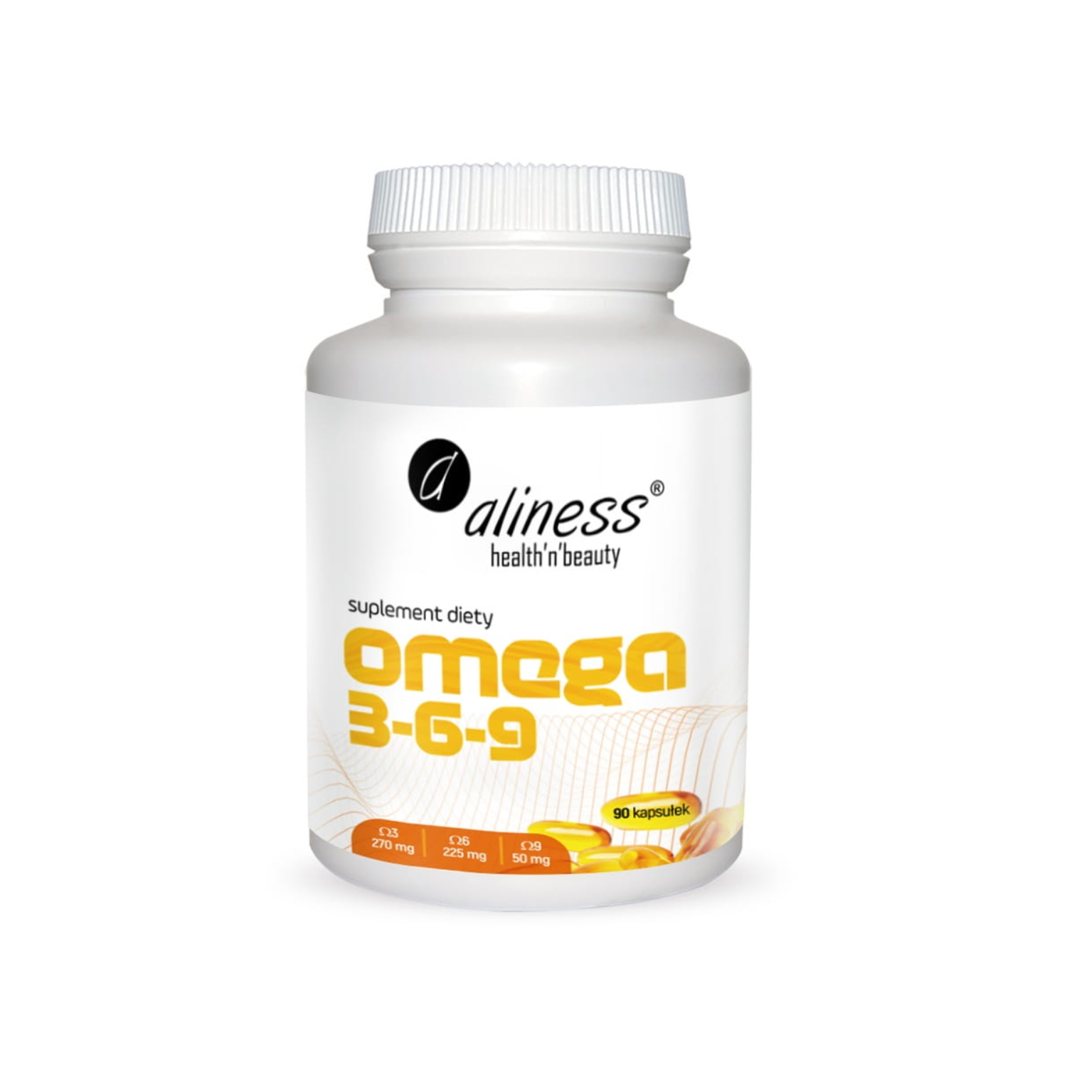 Aliness - omega 3-6-9, prawidłowe funkcjonowanie układu nerwowego i rozwój mózgu, 90 kapsułek