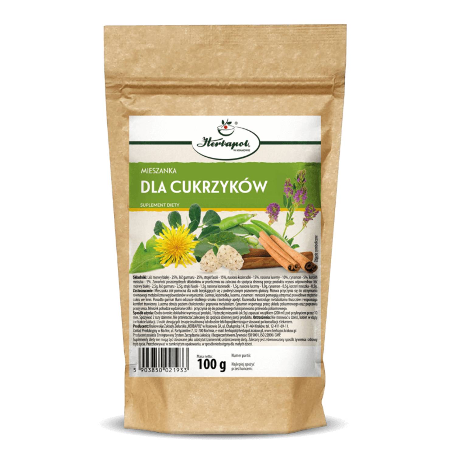 Herbapol kraków, mieszanka dla cukrzyków, 100 g