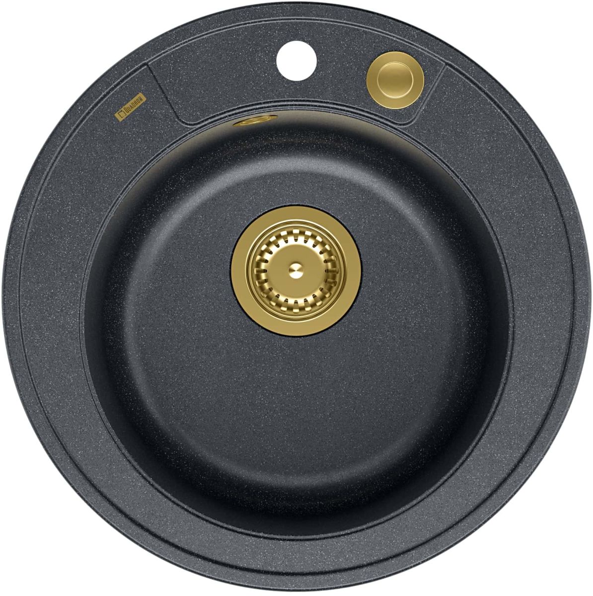 Quadron Morgan 210 zlewozmywak 51x51 cm GraniteQ black diamond/złoty HB8301U8-G1_P2O