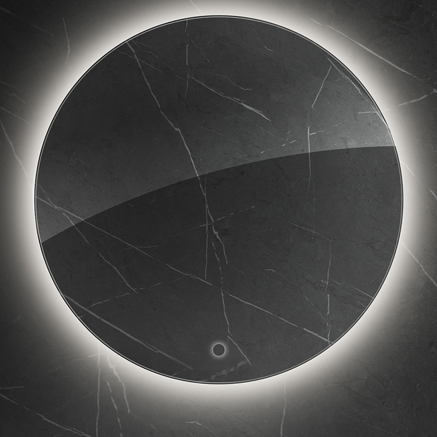 Oltens Nordlis lustro 100x100 cm okrągłe z oświetleniem od tyłu z matą grzewczą 64110000 - Wysyłka w 24h