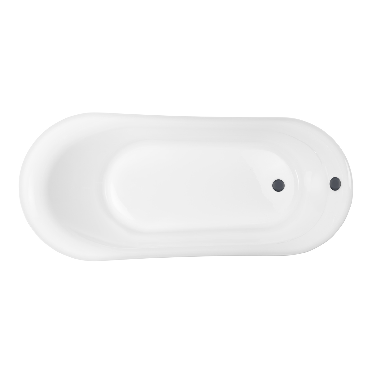 Zestaw Oltens Gocta wanna wolnostojąca 170x78 cm owalna z pokrywą korka biały połysk/grafit (12003000, 09002400) - Wysyłka w 24h