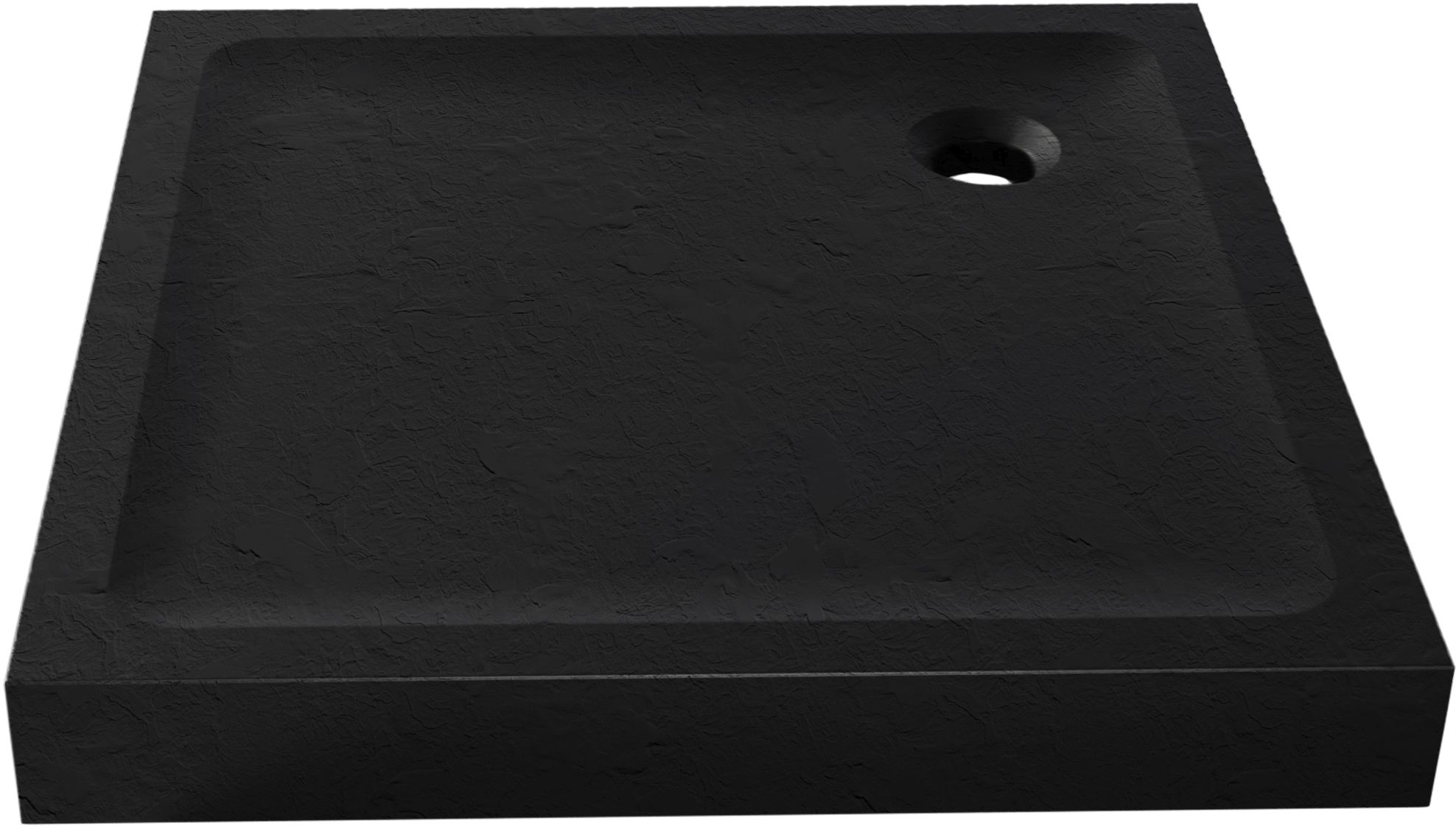 New Trendy Mild Stone brodzik kwadratowy 80x80 cm czarny B-0562