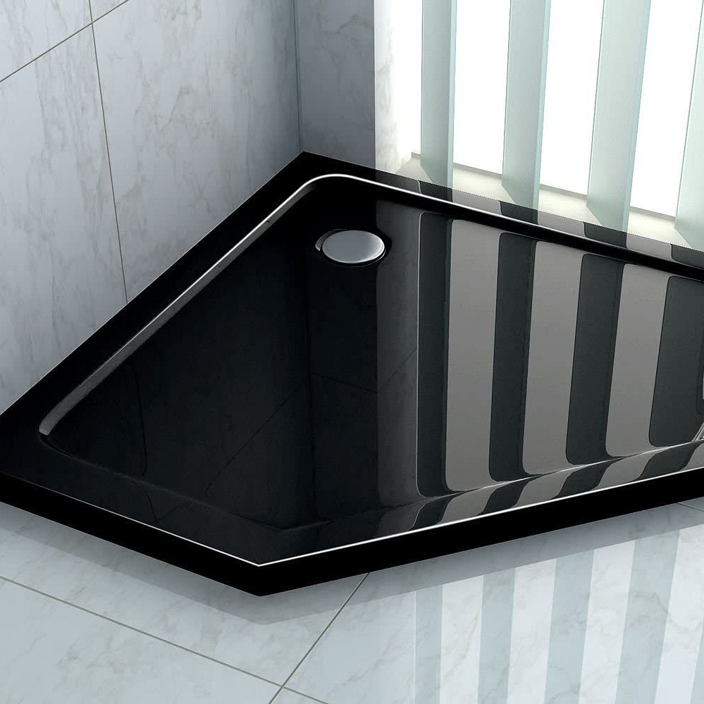 Rea Diamond brodzik pięciokątny 90x90 cm czarny REA-K8543