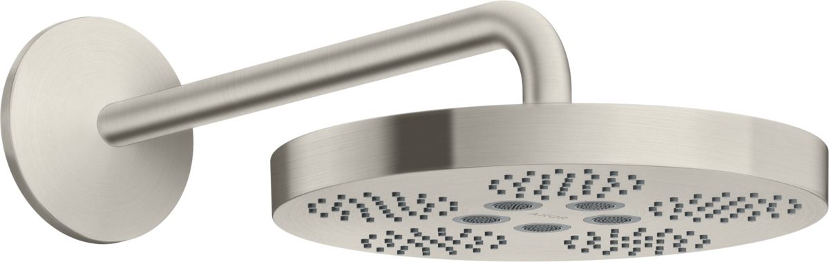 Axor One deszczownica 28 cm okrągła z ramieniem ściennym stal szlachetna optyczny 48491800