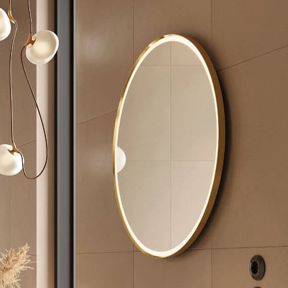 Excellent Corido lustro 100x100 cm okrągłe z oświetleniem z matą grzewczą miedź szczotkowana DOEX.CO100.CB - Wysyłka w 24h