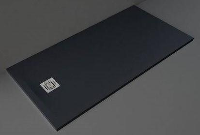 Rak Ceramics Feeling brodzik 80x160 cm prostokątny Raksolid czarny RFST080160S504