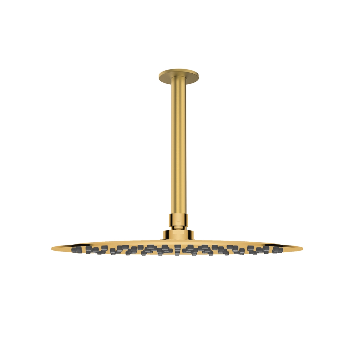 Oltens Vindel deszczownica 30 cm okrągła z ramieniem sufitowym Aera złoto szczotkowane 36082810