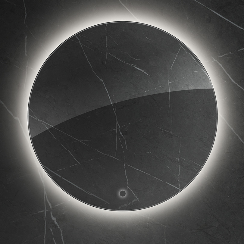 Oltens Nordlis lustro 80x80 cm okrągłe z oświetleniem od tyłu z matą grzewczą 64109000 - Wysyłka w 24h