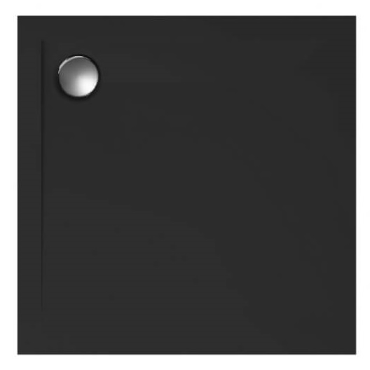 Polimat Geos brodzik 80x80 cm kwadratowy czarny 00379