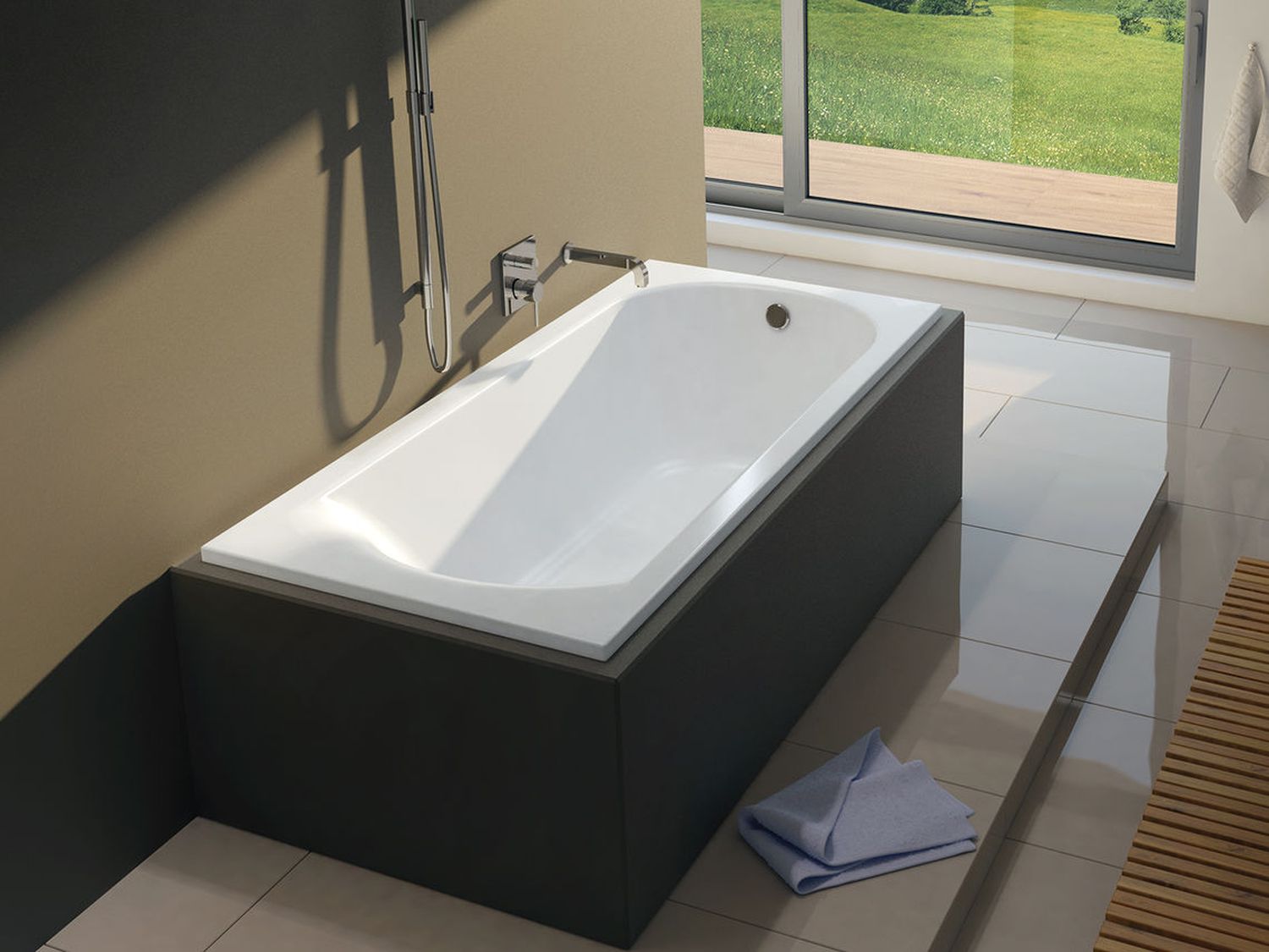 Riho Miami wanna prostokątna 150x70 cm biały błyszczący B058001005