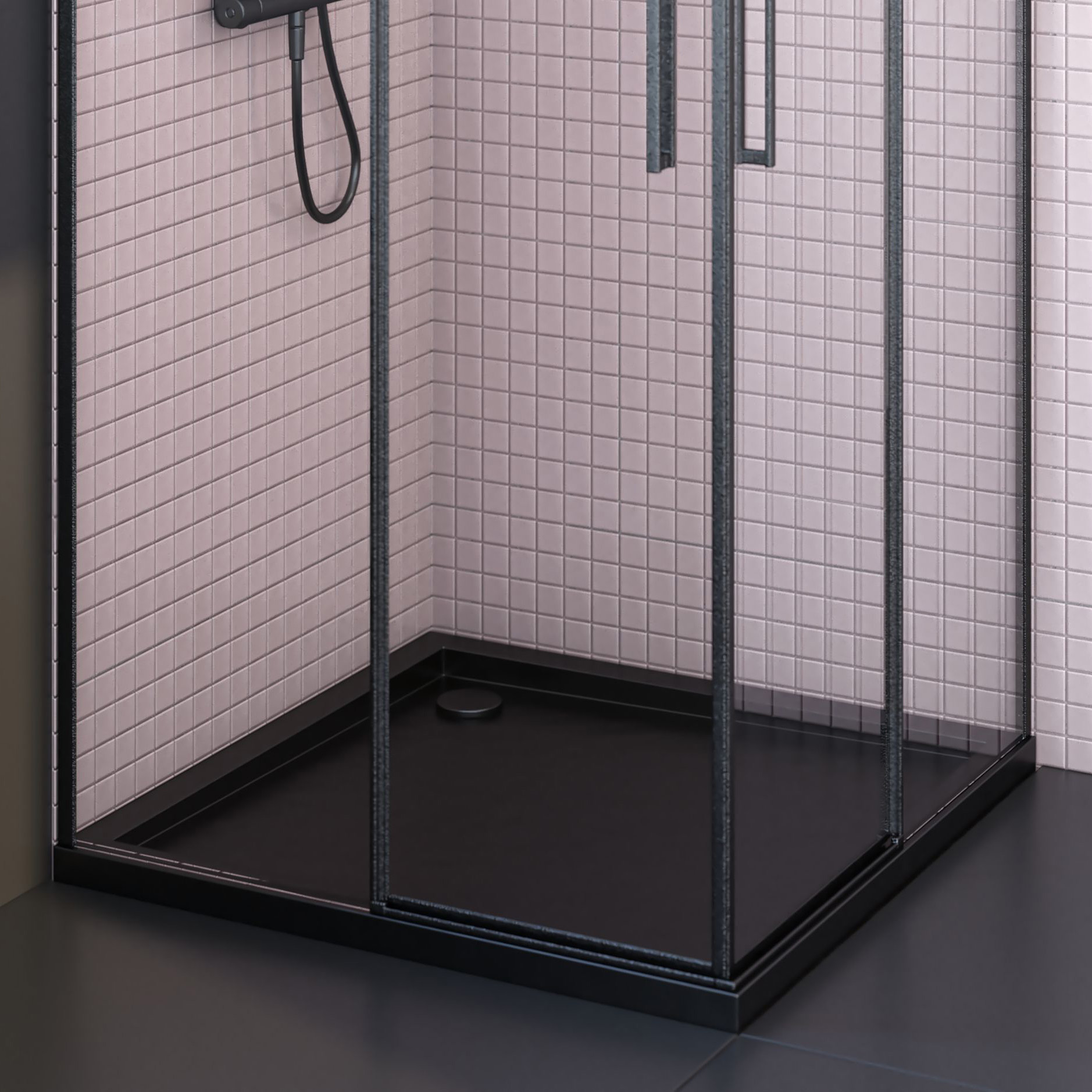 Oltens Superior brodzik kwadratowy 90x90 cm czarny 17001300 - Wysyłka w 24h