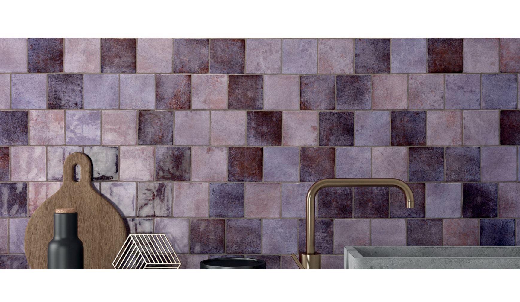 Peronda Harmony płytka ścienna 10x10 cm fioletowa