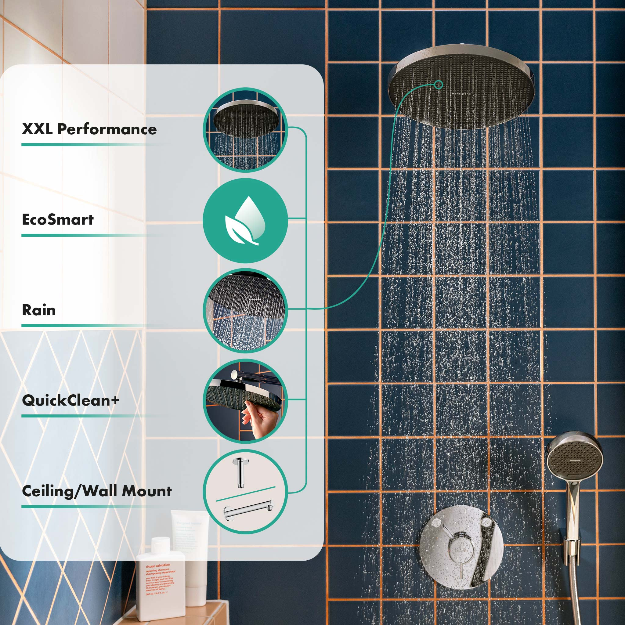 Hansgrohe Activera S deszczownica 24x24 cm okrągła chrom 28056000