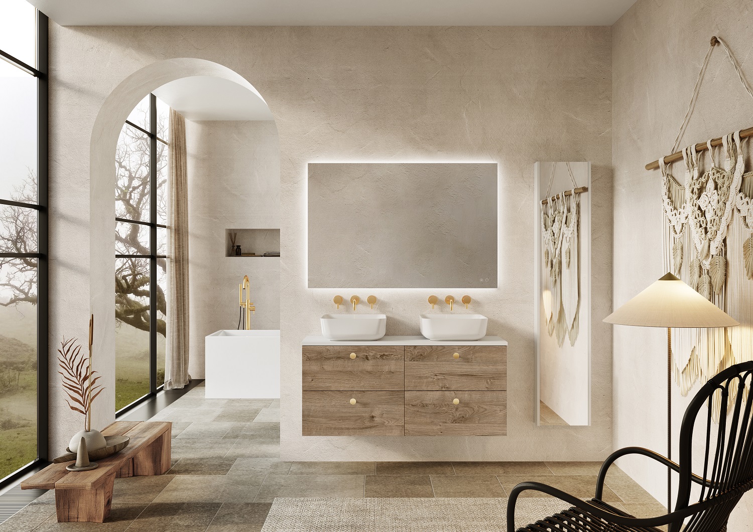 Elita Square lustro 120x80 cm prostokątne z oświetleniem z matą grzewczą RE069530000010