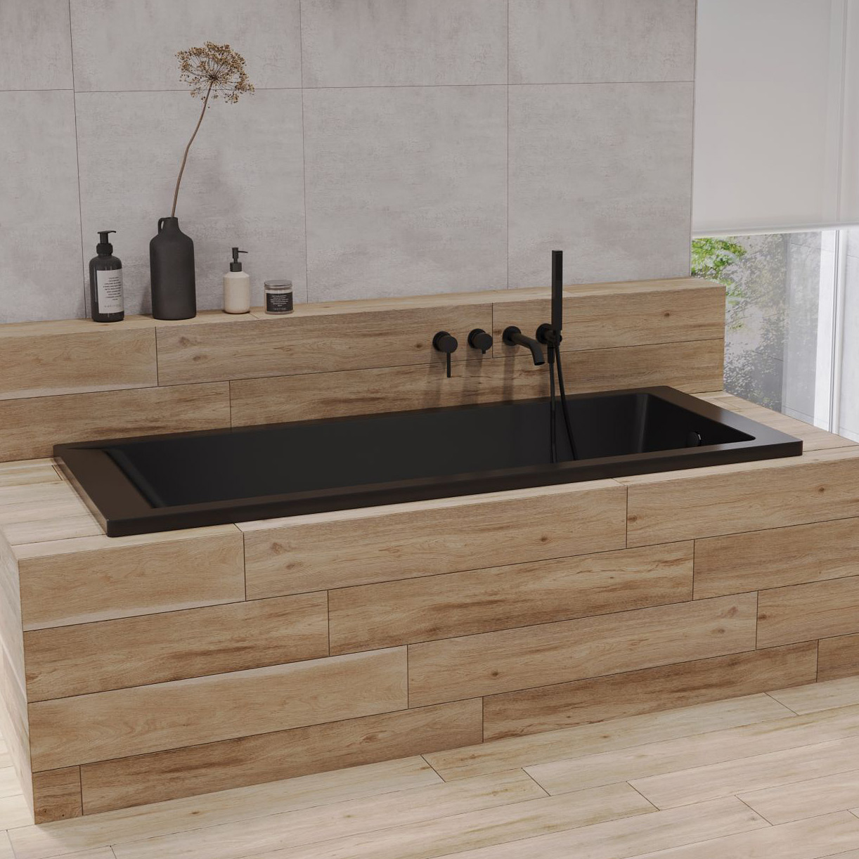 Oltens Langfoss wanna prostokątna 160x70 cm czarna 10003300 - Wysyłka w 24h