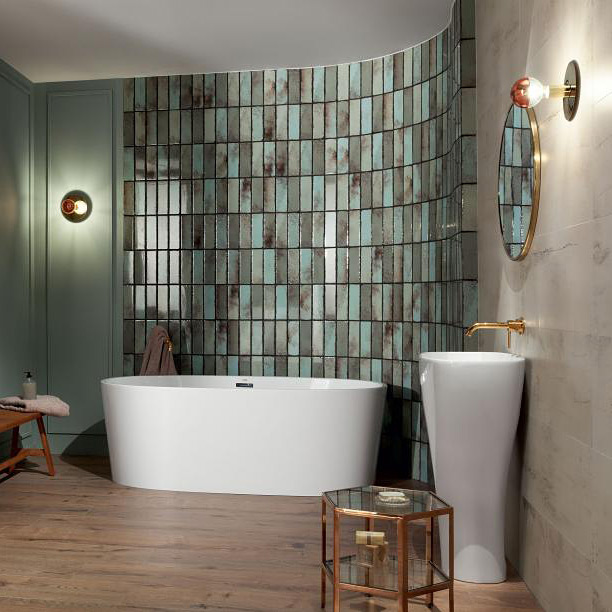 Tubądzin Curio green mix A STR płytka ścienna 23,7x7,8 cm