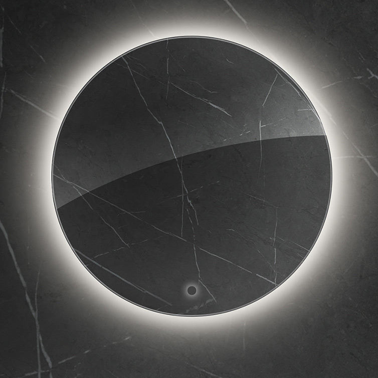 Oltens Nordlis lustro 60x60 cm okrągłe z oświetleniem od tyłu z matą grzewczą 64108000 - Wysyłka w 24h