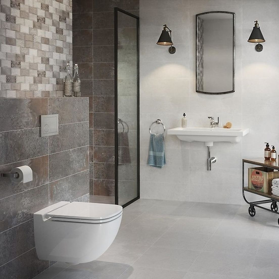 Cersanit Mystery Land light grey płytka ścienna 20x60 cm