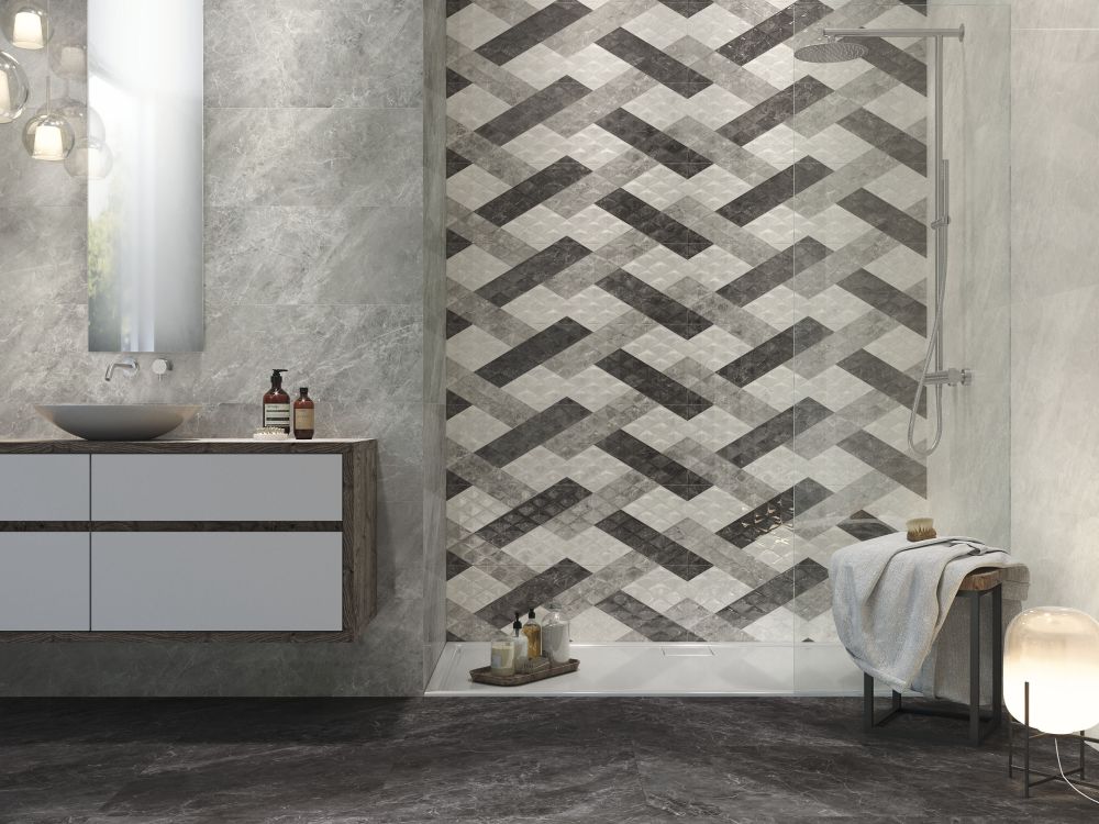 Euroceramic Optic płytka ścienna 90x30 cm srebrna