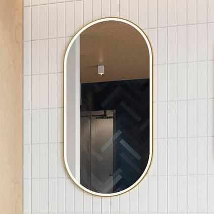 Excellent Corido lustro 50x100 cm owalne z oświetleniem z matą grzewczą z ramą złoty szczotkowany DOEX.CO100.050.GB - Wysyłka w 24h