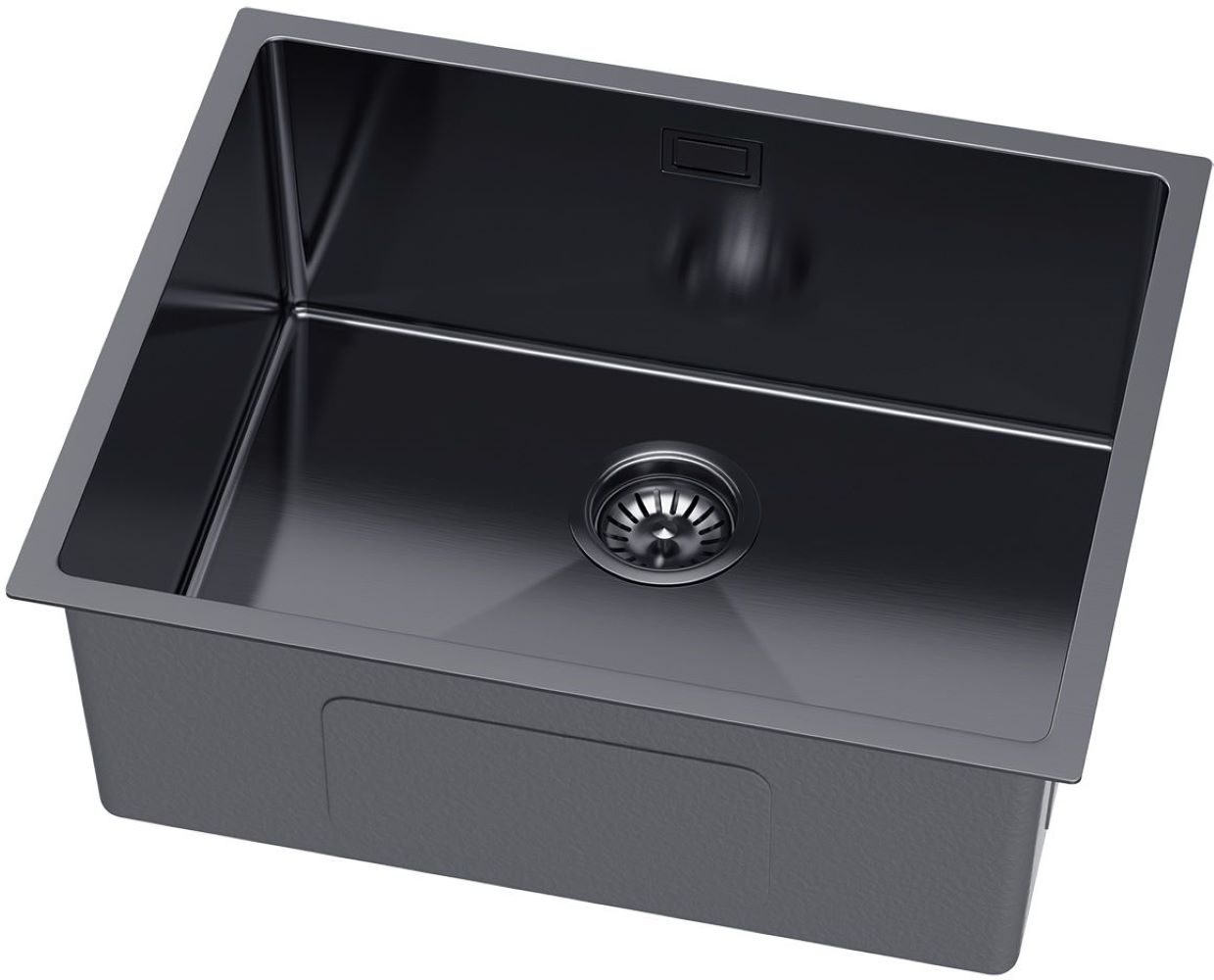 Ruvetti Stelio zlewozmywak stalowy z syfonem 54x44 cm grafit 5001S_PVD_GRF60_P - Wysyłka w 24h