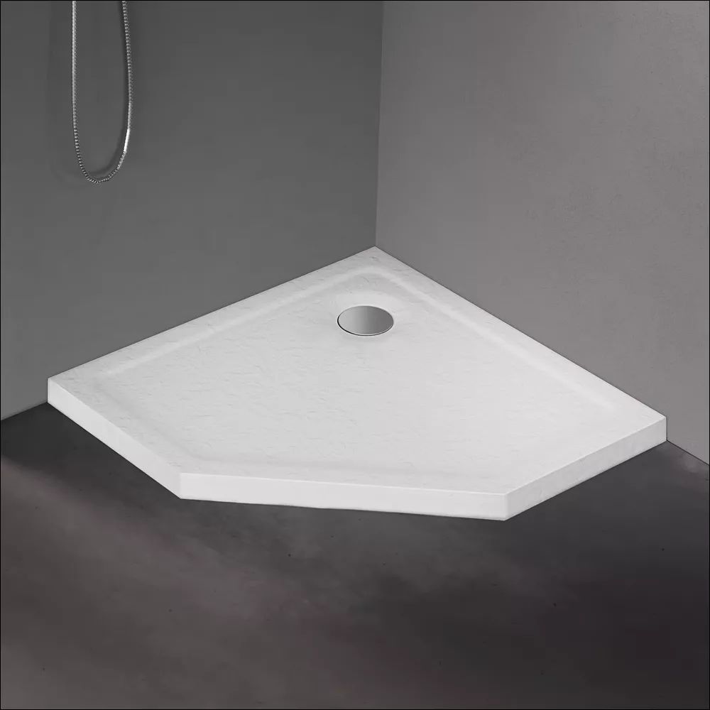 New Trendy Mild Stone brodzik 80x80 cm pięciokątny czarny B-0581