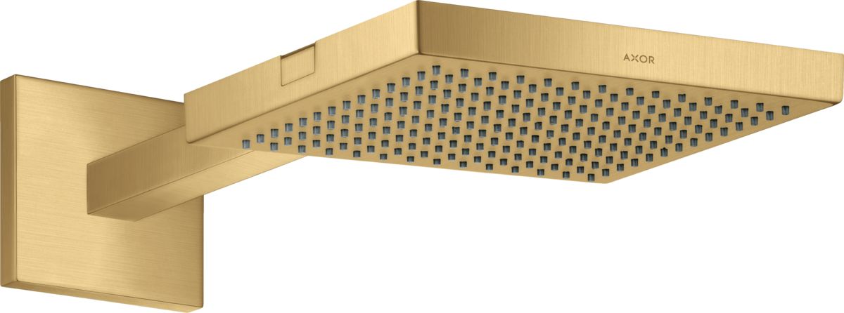 Axor Starck deszczownica 24 cm kwadratowa z ramieniem prysznicowym EcoSmart złoty optyczny szczotkowany 10925250