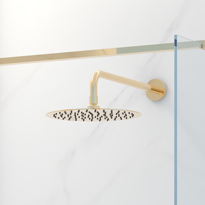 Oltens Vindel deszczownica 30 cm okrągła złoty połysk 37000800 - Wysyłka w 24h