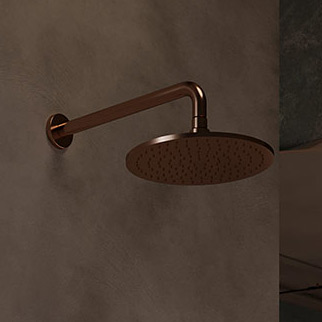 Omnires deszczownica 25 cm okrągła z ramieniem ściennym miedź szczotkowana WGSET1CPB - Wysyłka w 24h