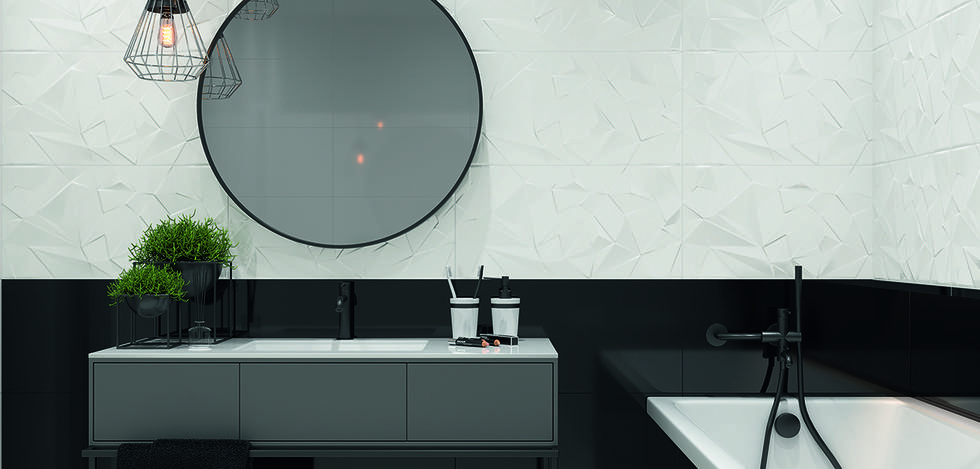 Paradyż Synergy płytka ścienna 30x60 cm czarny połysk