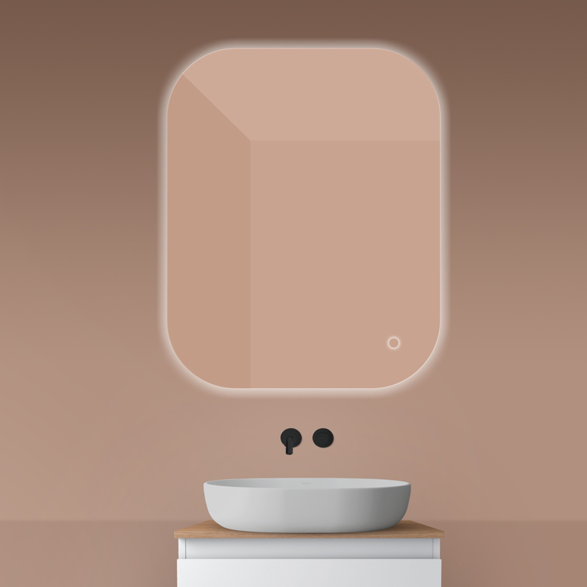 Oltens Nordlis lustro 80x100 cm prostokątne z oświetleniem od tyłu z matą grzewczą 64127000 - Wysyłka w 24h