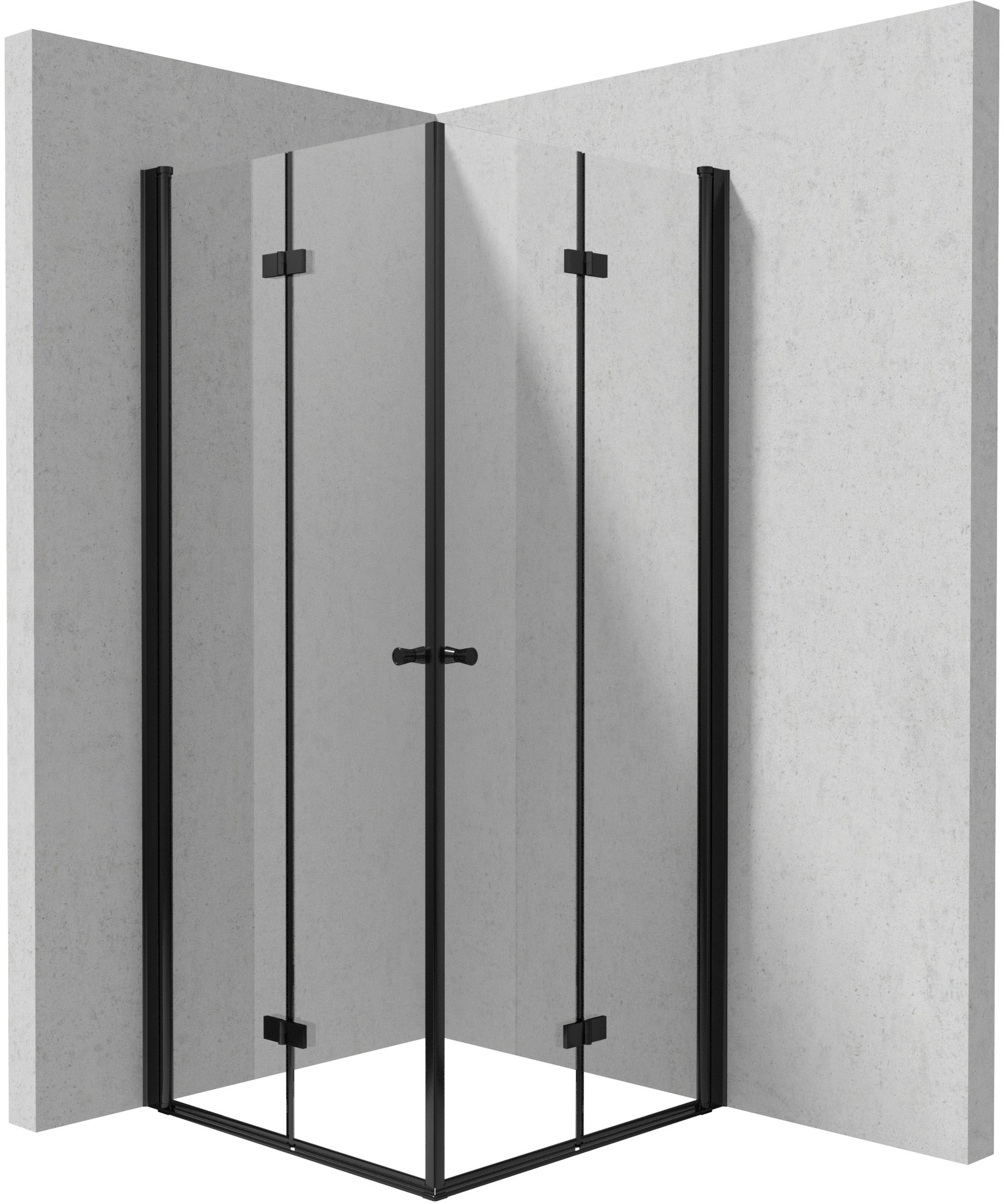 Deante Kerria Plus kabina prysznicowa 80x80 cm kwadratowa czarny mat/szkło przezroczyste KKNNX08X08
