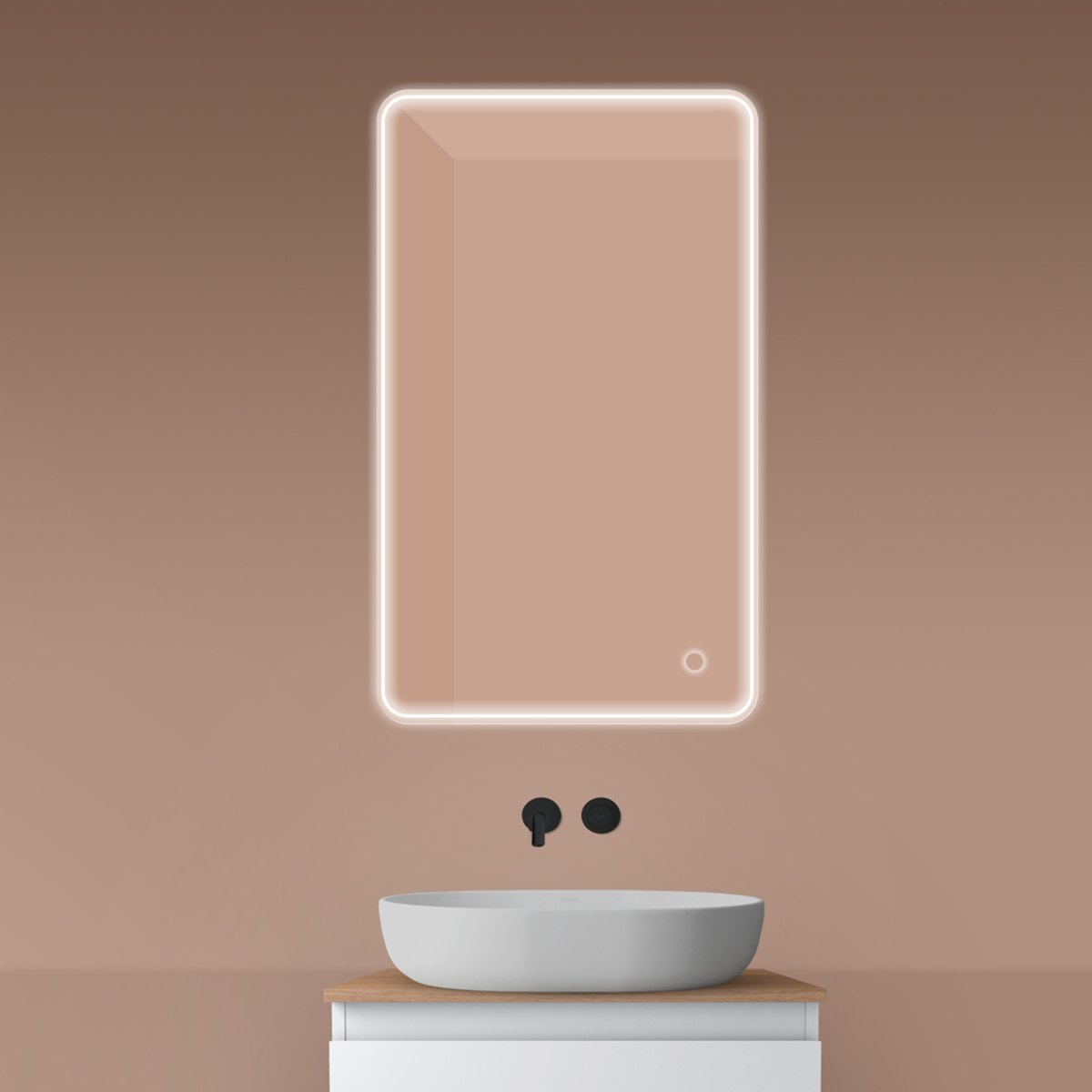 Oltens Nordlis lustro 60x100 cm prostokątne z oświetleniem z przodu z matą grzewczą 64117000 - Wysyłka w 24h