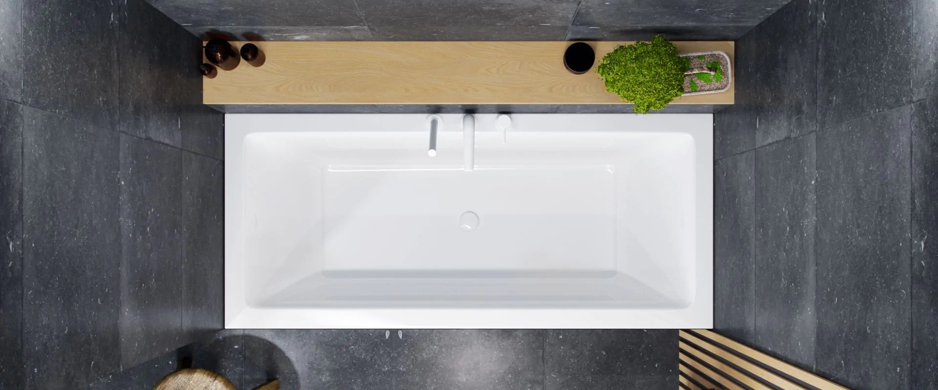 Excellent Heaven Slim wanna prostokątna 160x75 cm z kompletem odpływowym biały/biały połysk WAEX.HEV16WHS/ARIN.FLOW.WH