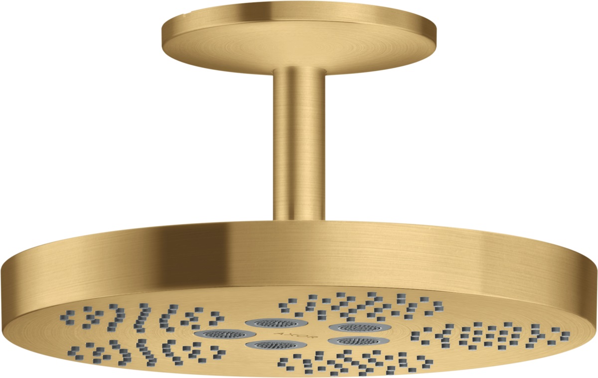 Axor One deszczownica 28,2 cm okrągła z ramieniem sufitowym złoty optyczny szczotkowany 48493250